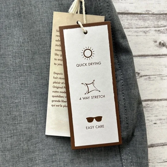 Panama Jack Shorts Men's Size 38 Gray Grey Golf 4 Way Stretch Beach Quick dry - Picture 4 of 10